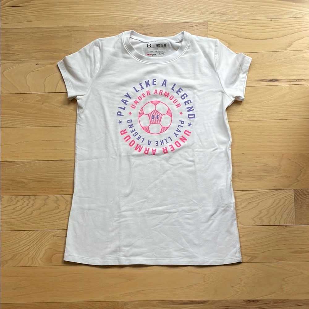 Under Armour Short Sleeve Tee with Soccer Ball Graphic Design